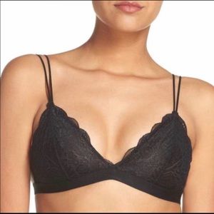 Madewell Lace Liana Triangle Black Bralette